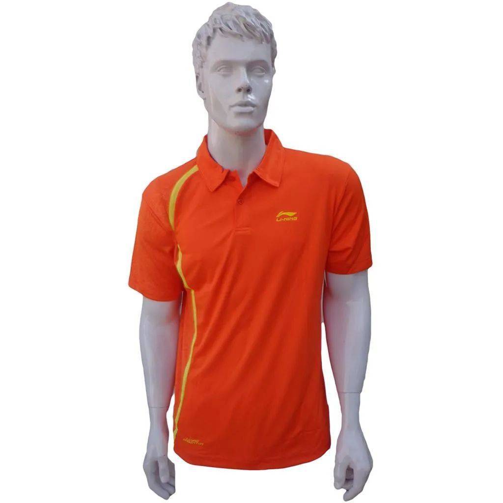 LiNing T Shirt Ladies polo Tee half sleeve Orange Size 2XL