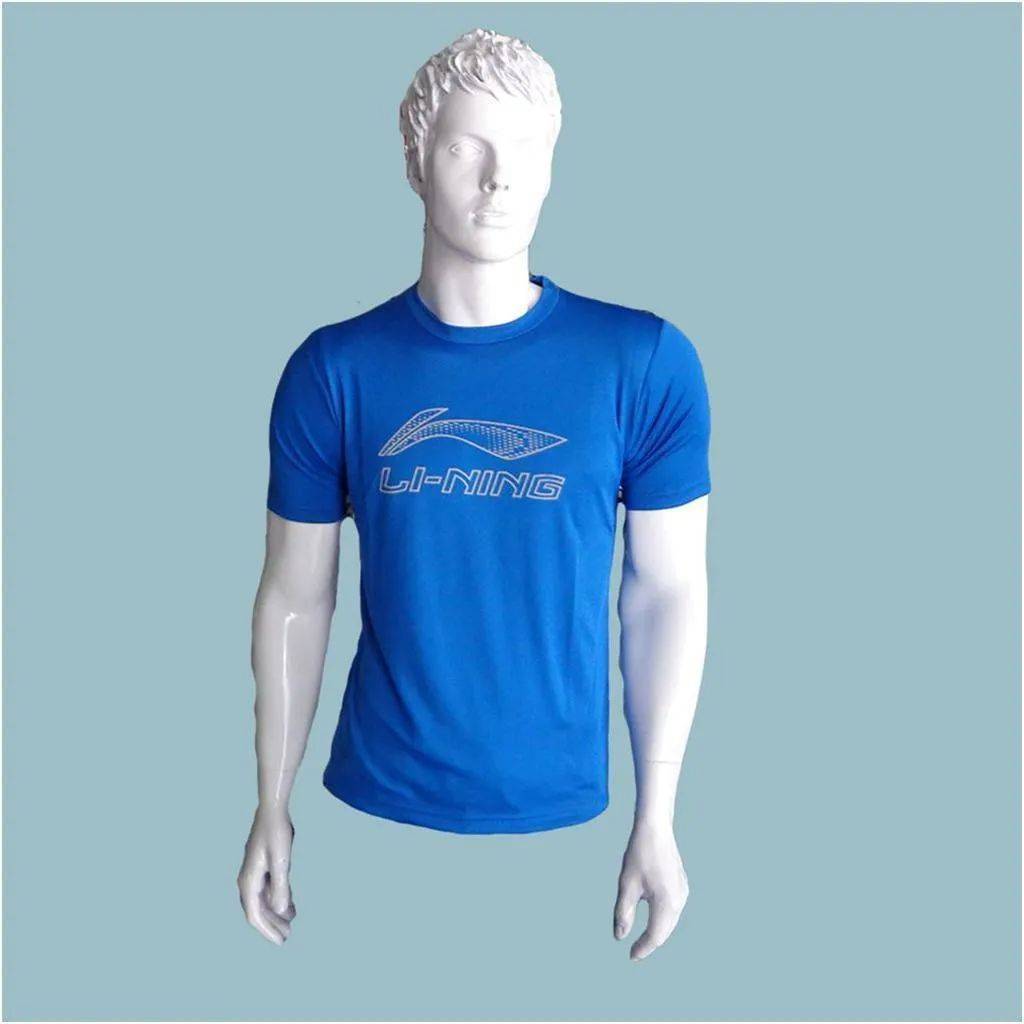 LiNing T Shirt Round Neck with Half sleeve Blue Size Small