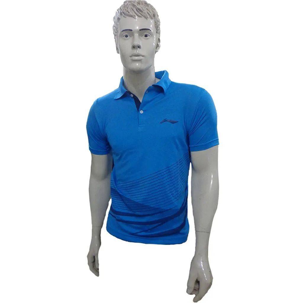 LiNing T Shirt color Neck with Half sleeve Blue Size  Small