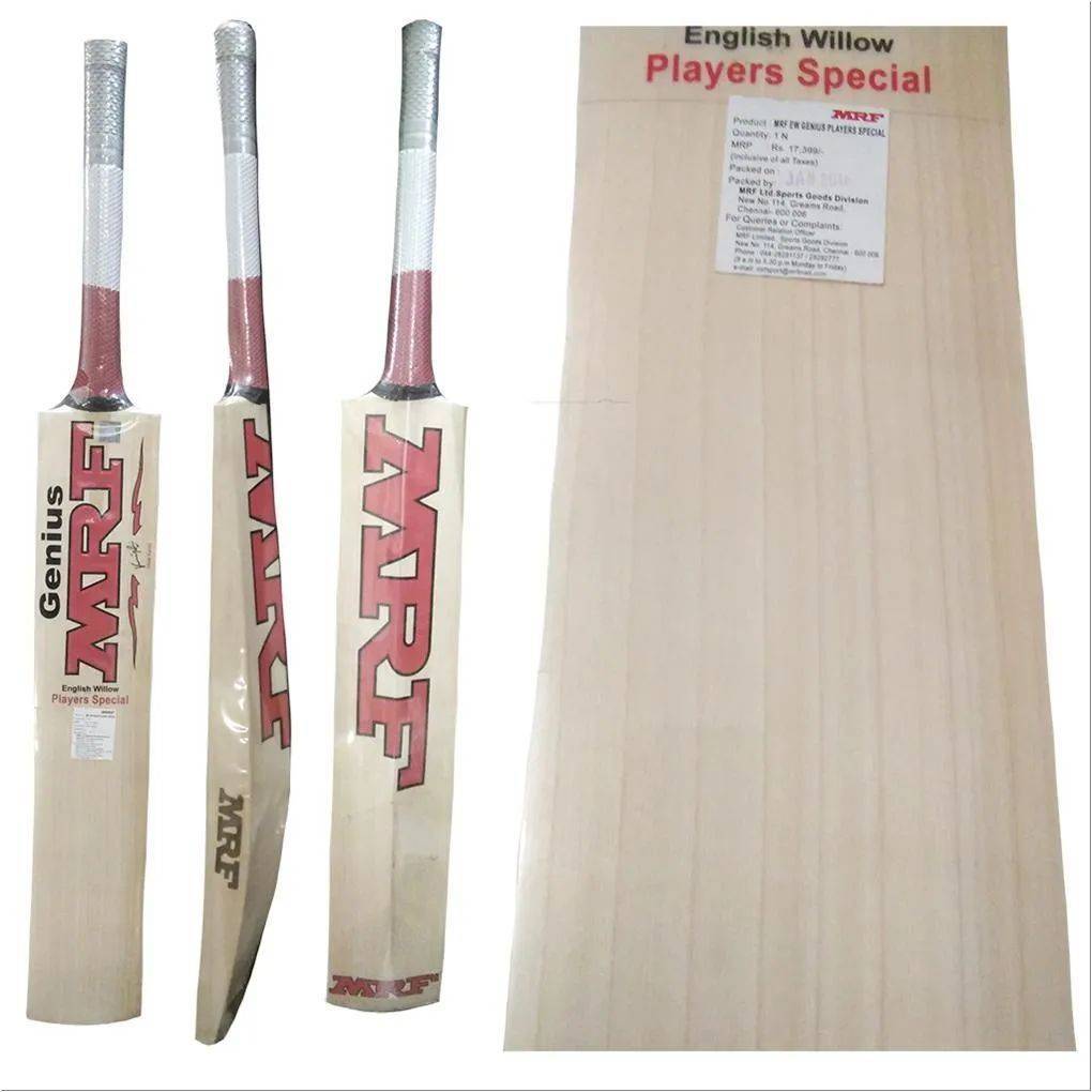 MRF Genius players Special English Willow Cricket Bat Standard Size Free Oiling, Knocking, Anti Scuff Sheet and Grip