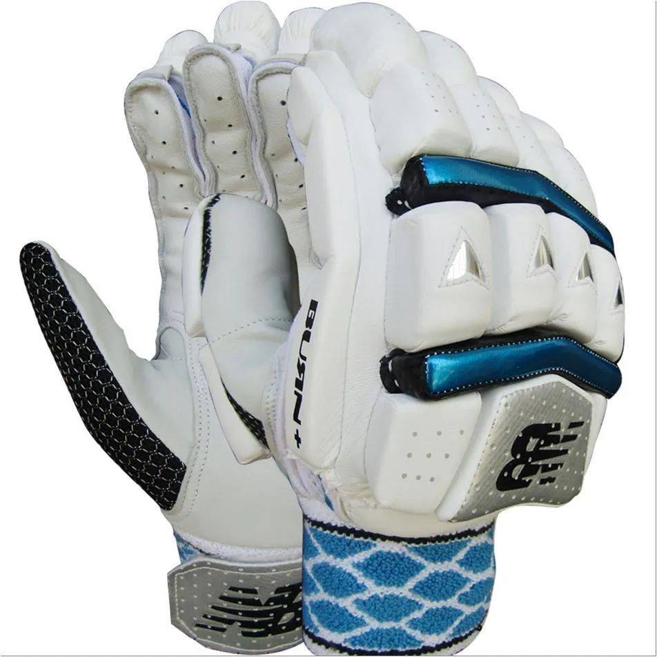 New Balance Burn Plus Cricket Batting Gloves Sky Blue and White