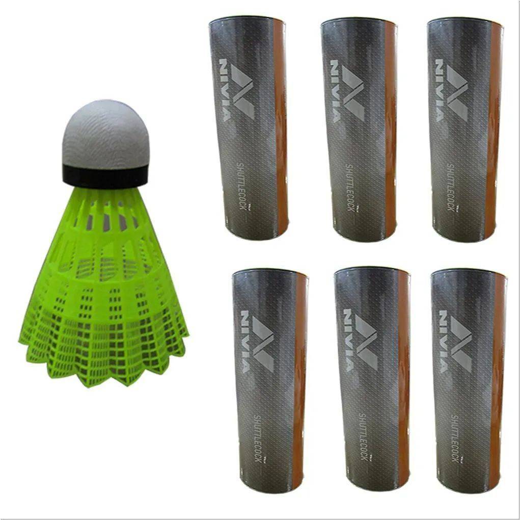 Nivia GX001 Nylon Badminton Shuttlecock Yellow Set of 6