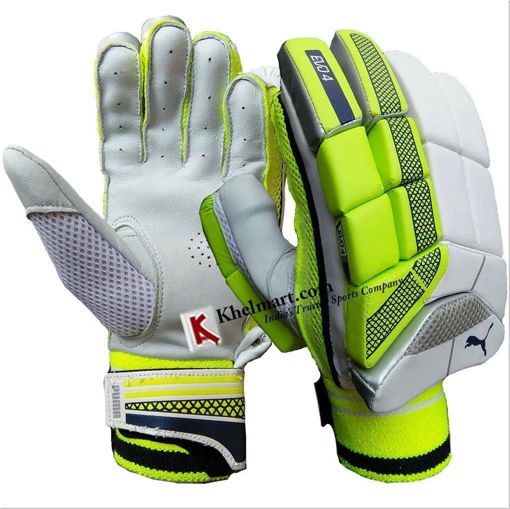 Puma Evo 4 Batting Gloves White and Lime