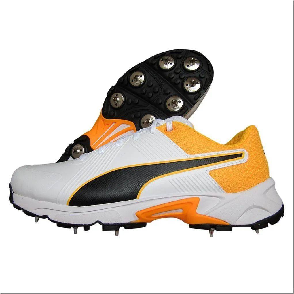 Puma Spike 19.2 Cricket Shoes Puma White Puma Black Orange
