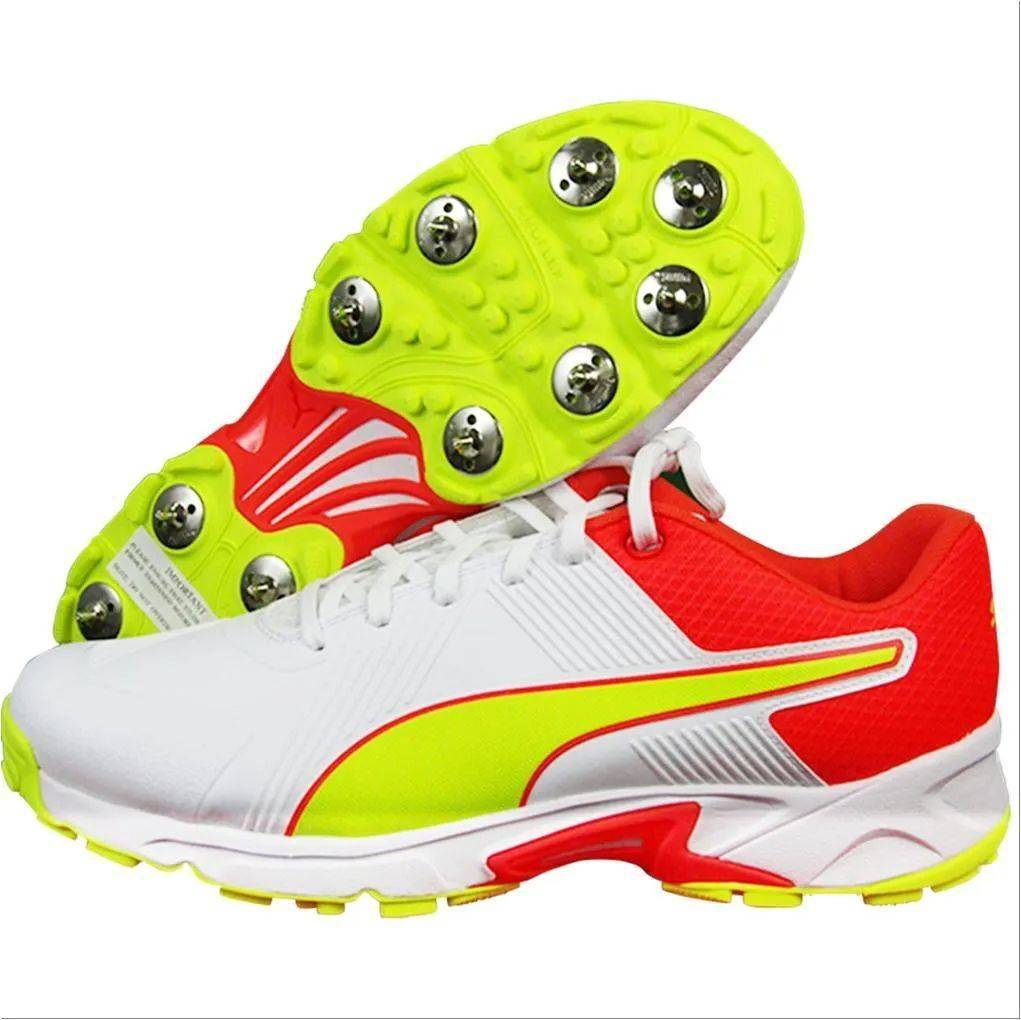 Puma 19.2 Spike Cricket Shoes Red Yellow White