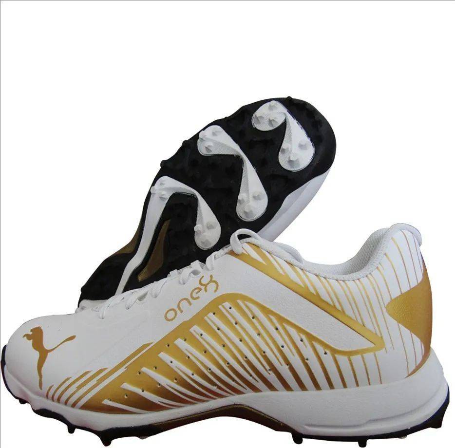 Puma 22 FH Rubber VK White Gold Black Cricket Shoes