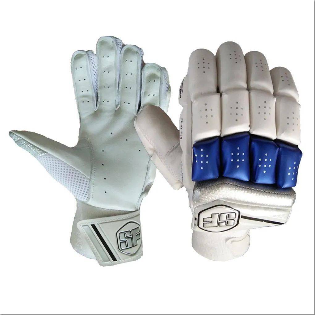 SF Pro Lite Cricket Batting Gloves White and Blue