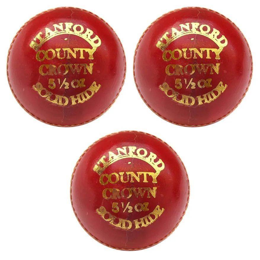 SF County Crown Cricket Ball 3 Ball Set