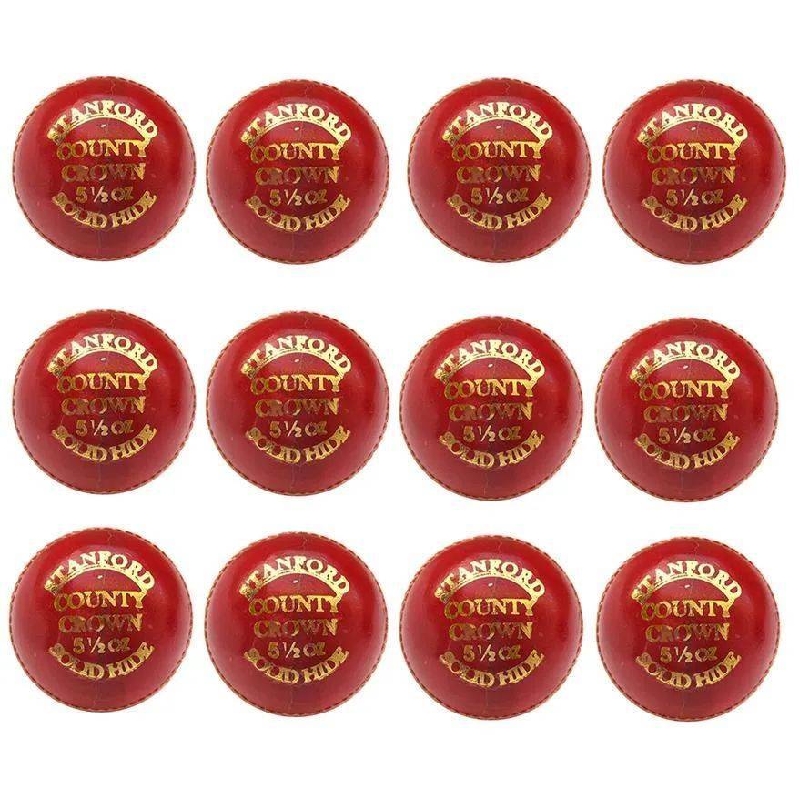 SF County Crown Cricket Ball 12 Ball Set