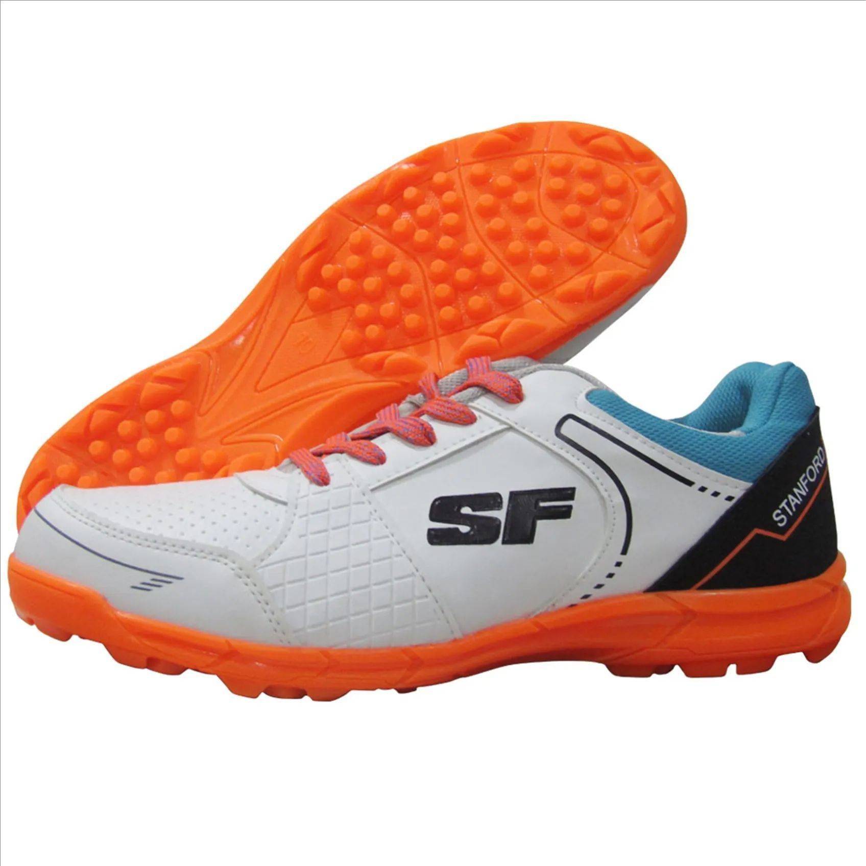 SF warrior Cricket Shoes teal and white