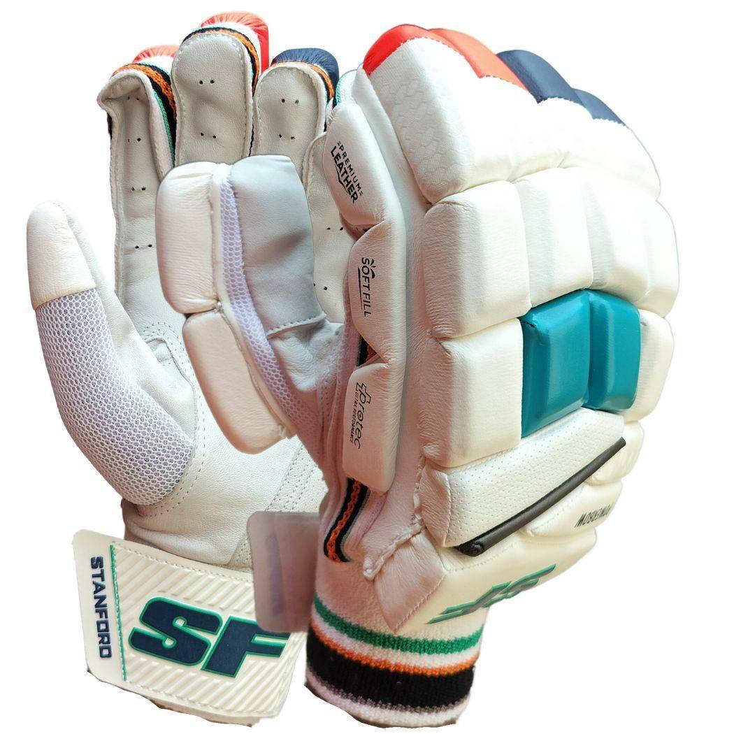 SF Power Bow Batting Gloves White and Red (Mens Size Right-Handed)
