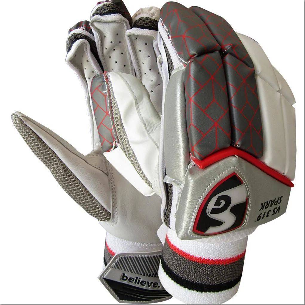 SG Cricket Batting Gloves VS 319 Spark White Black and Red