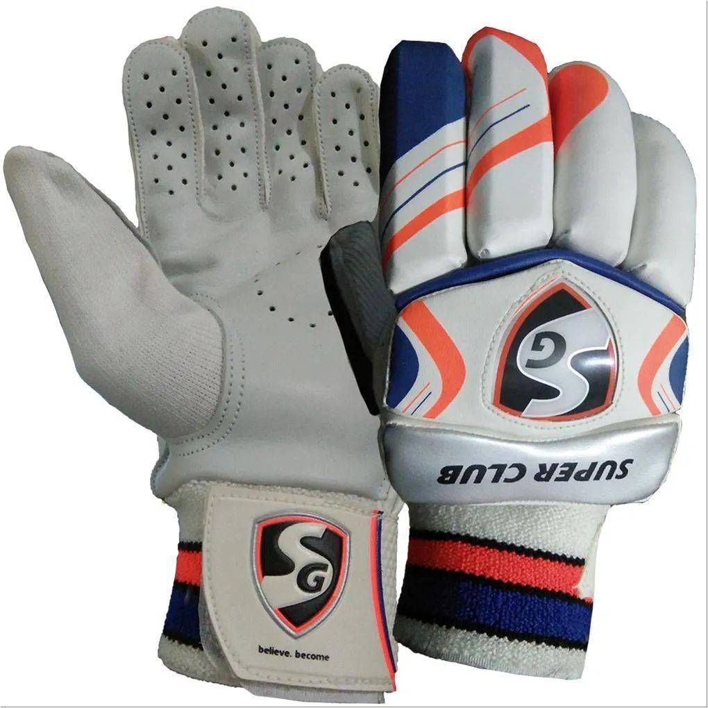 SG Cricket Batting Gloves Super Club White and Blue