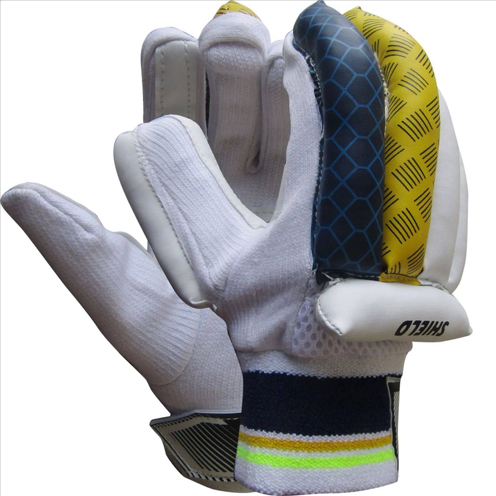 SG Shield Cricket Batting Gloves White and Blue (Youth Size Right Handed)