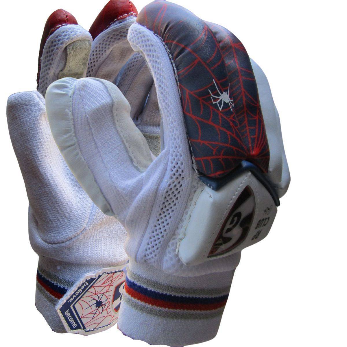 SG RP Club RH  Cricket Batting Gloves Colour white, black, and red, 