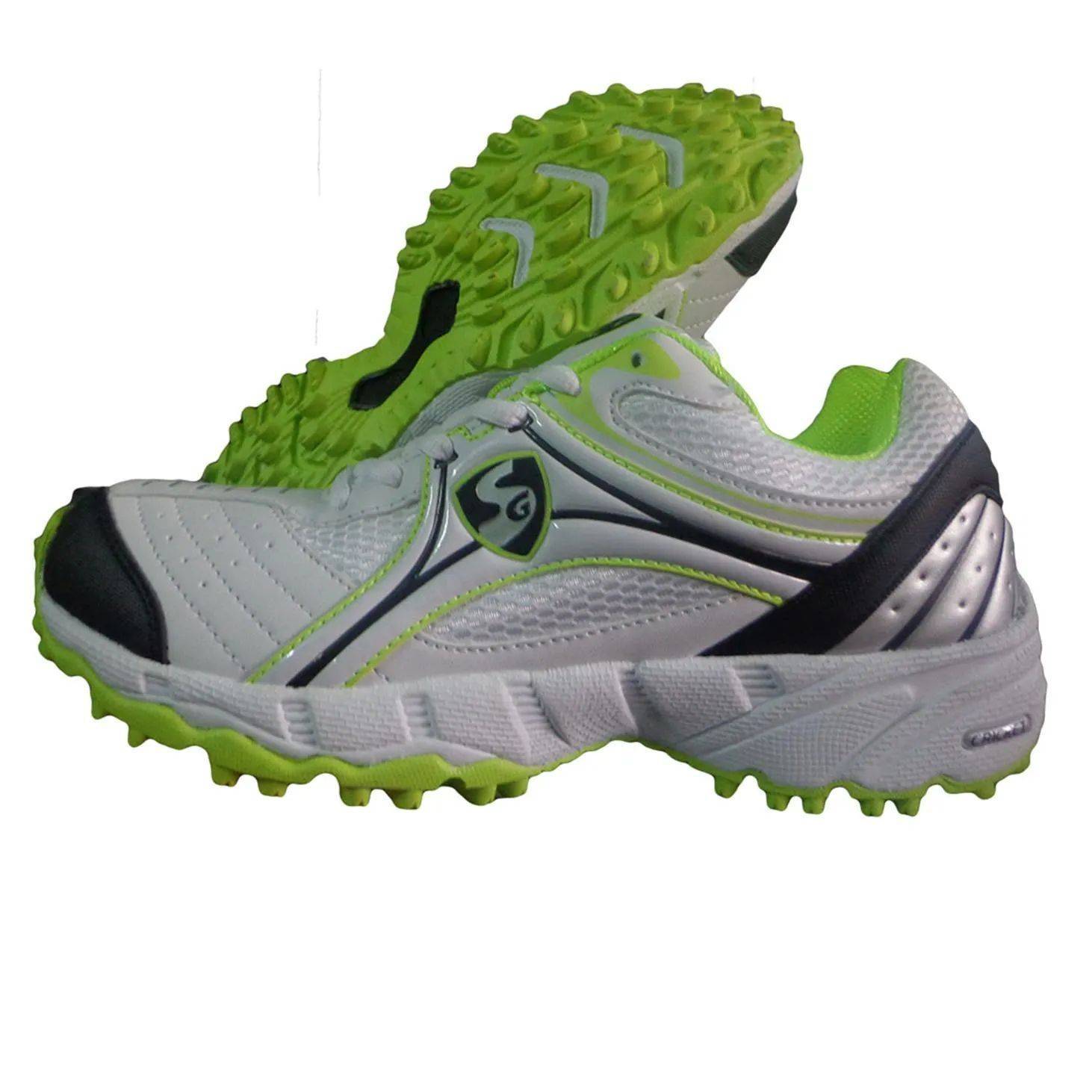 SG Steadler IV Cricket Shoes White Lime and Black