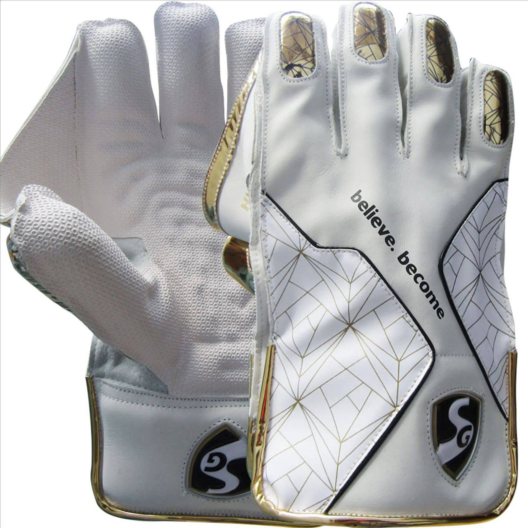 SG Hilite Wicket Keeping Gloves Gold White 