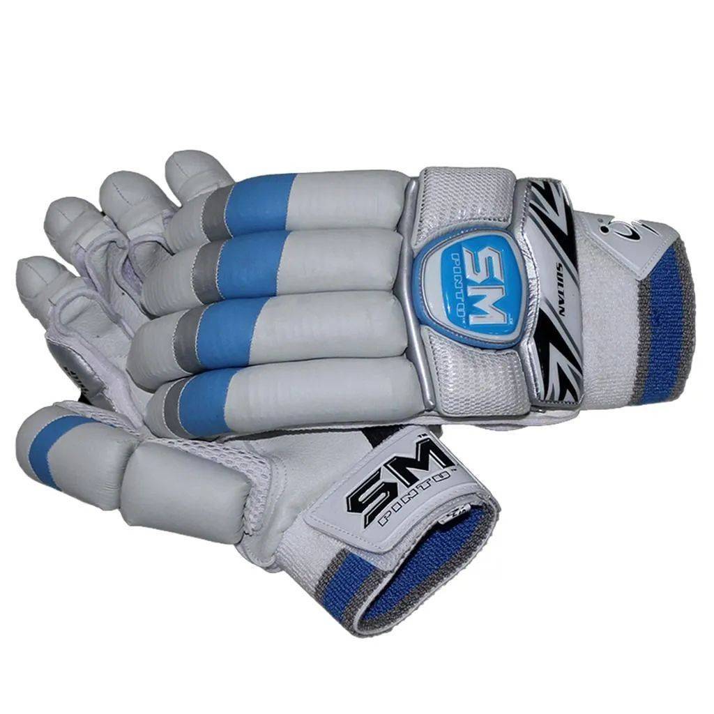 SM Sultan Batting Gloves White and Blue