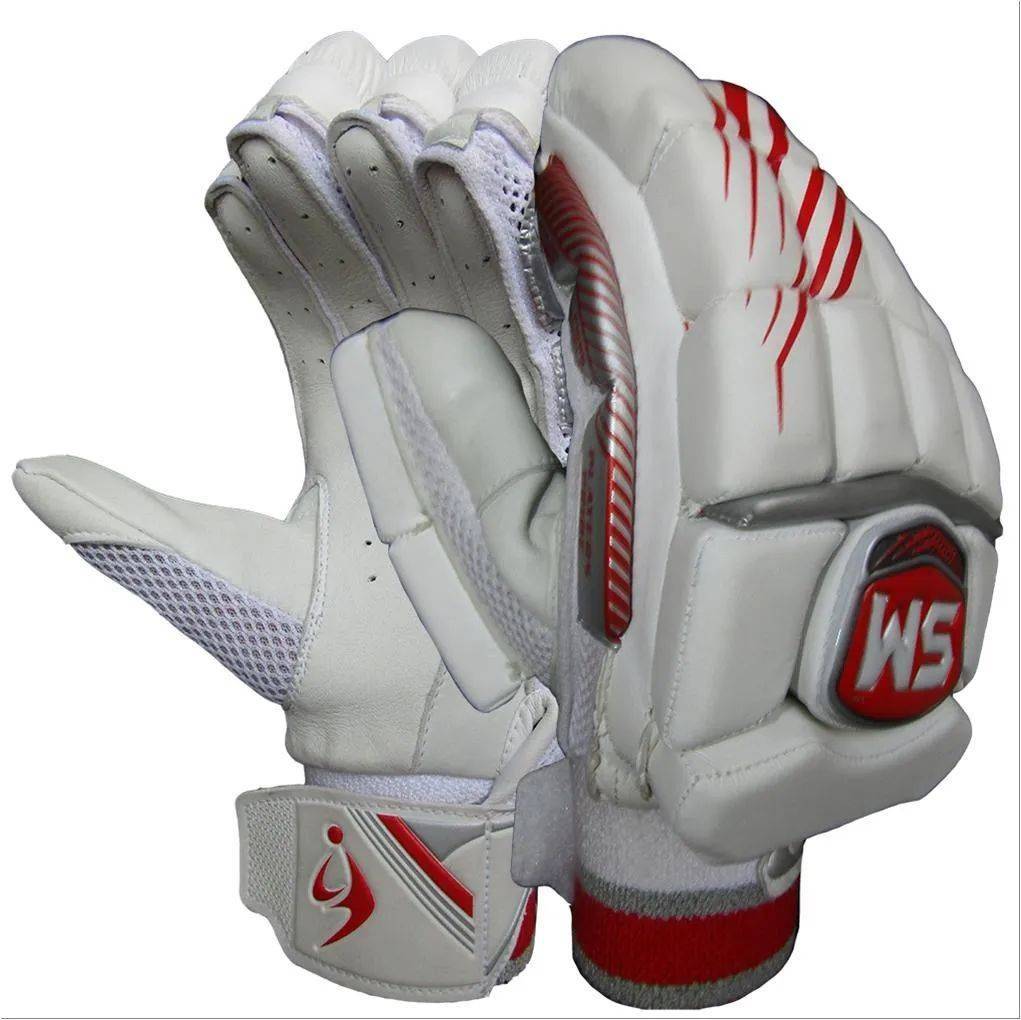 SM Players Pride Batting Gloves White and Red