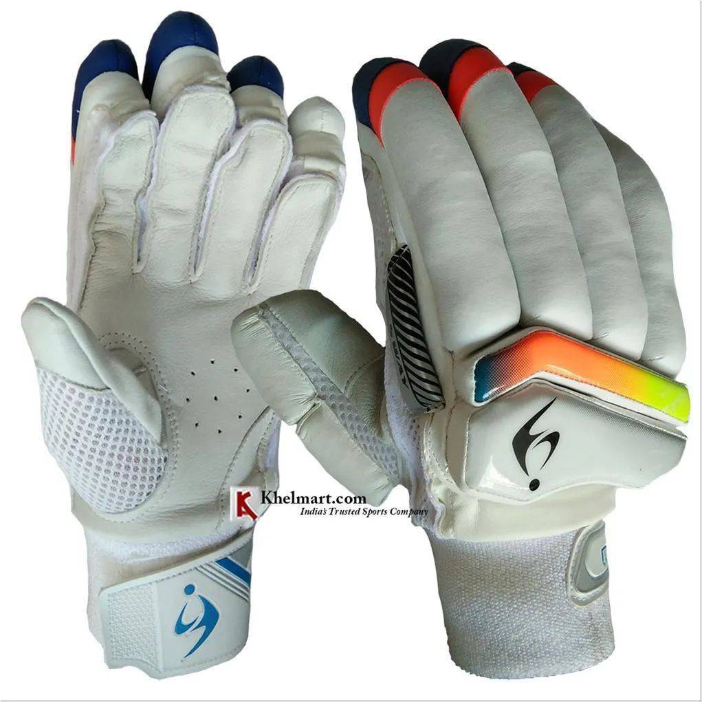 SM Sway Batting Gloves White and Blue