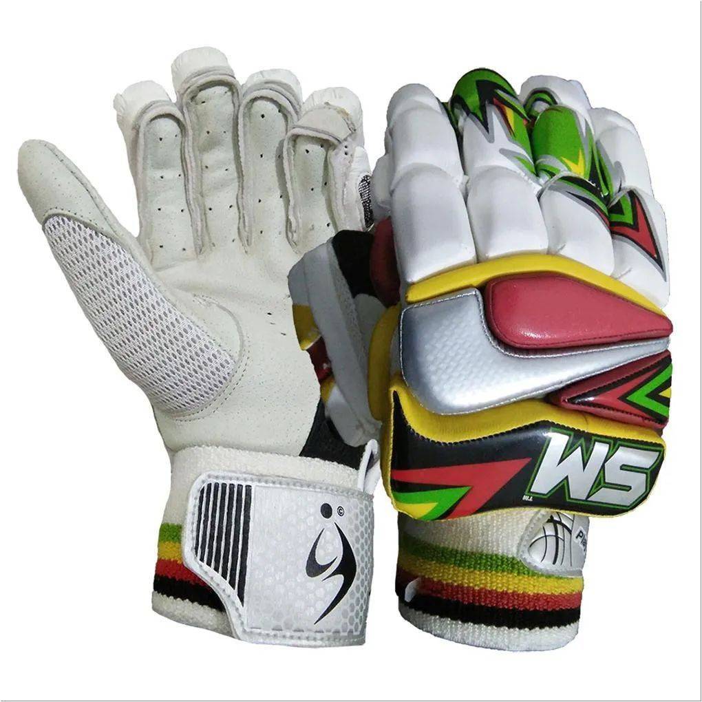 SM Play on Series Batting Gloves White Red and Yellow