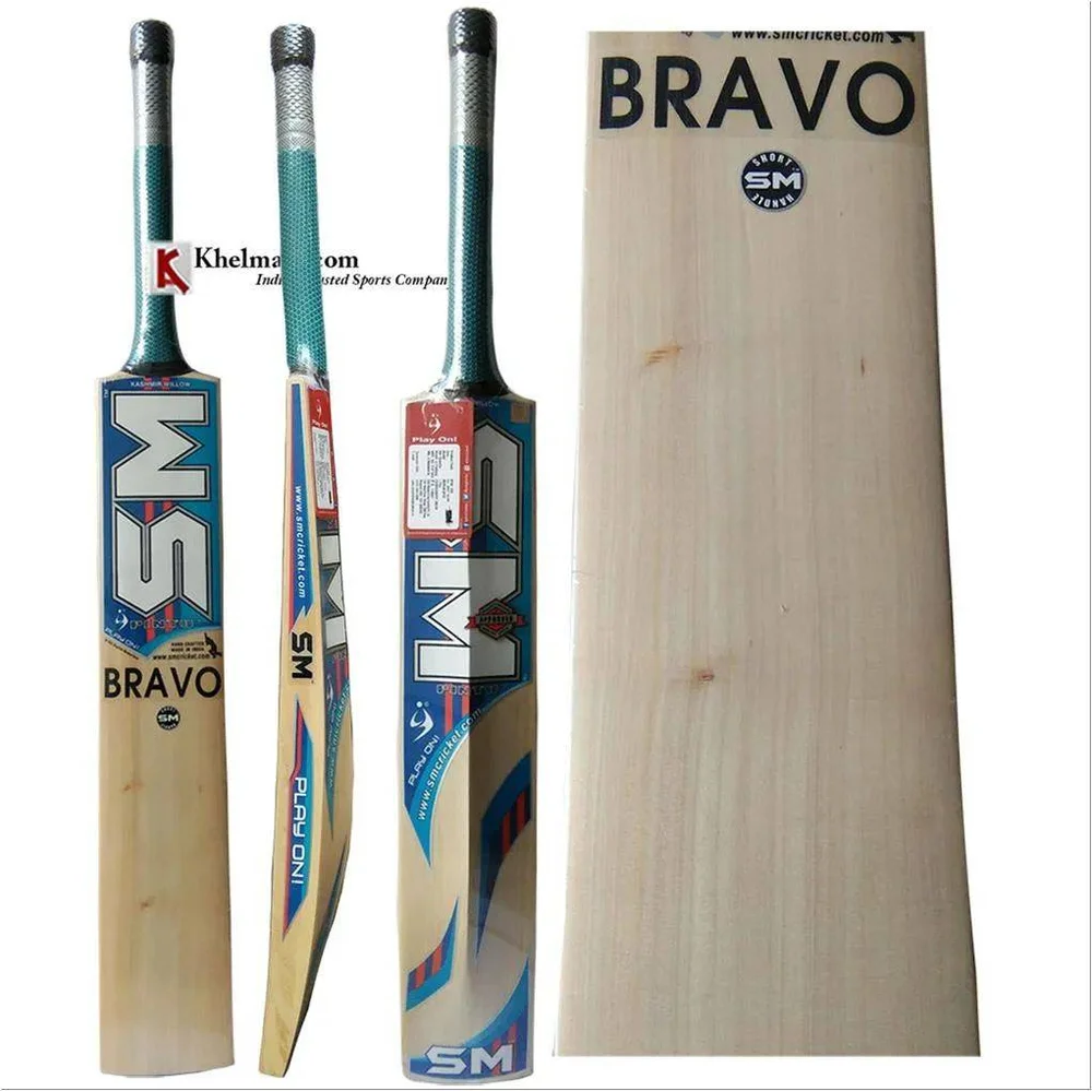 SM Bravo Kashmir Willow Cricket Bat (Standard Size Short Handle)
