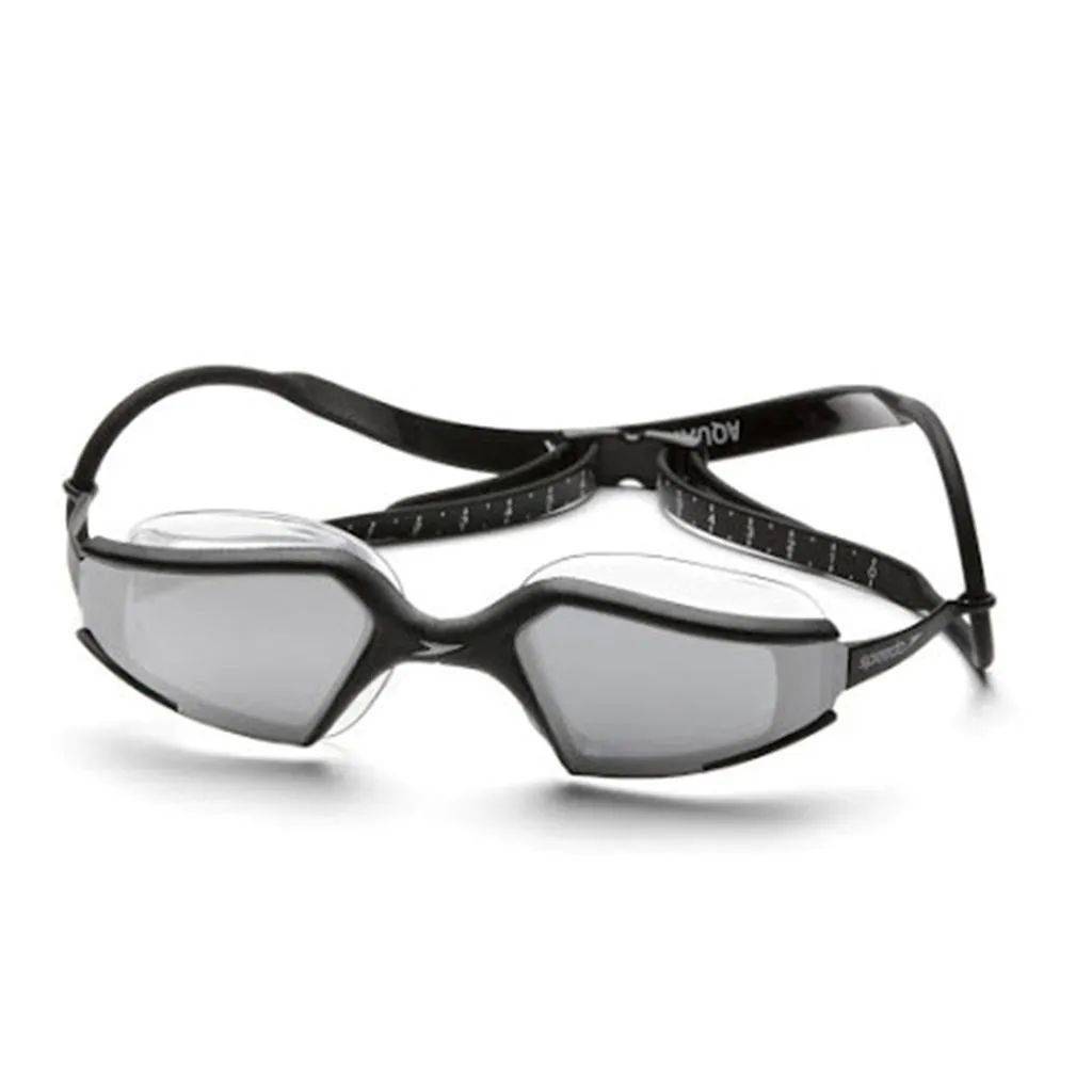 Speedo Aquapulse Max mirror Swimming Goggles Black and Silver