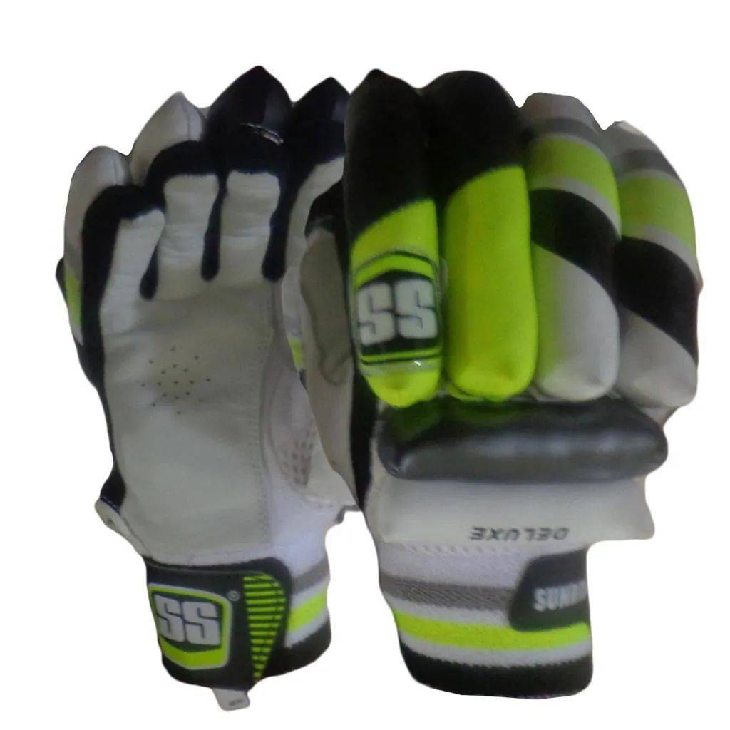 SS Deluxe Batting Gloves White,Black and Lime