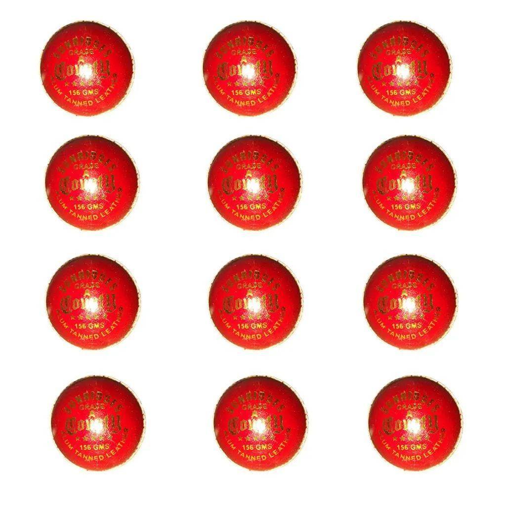 SS County Alum Tanned 12 Ball Set Cricket Ball