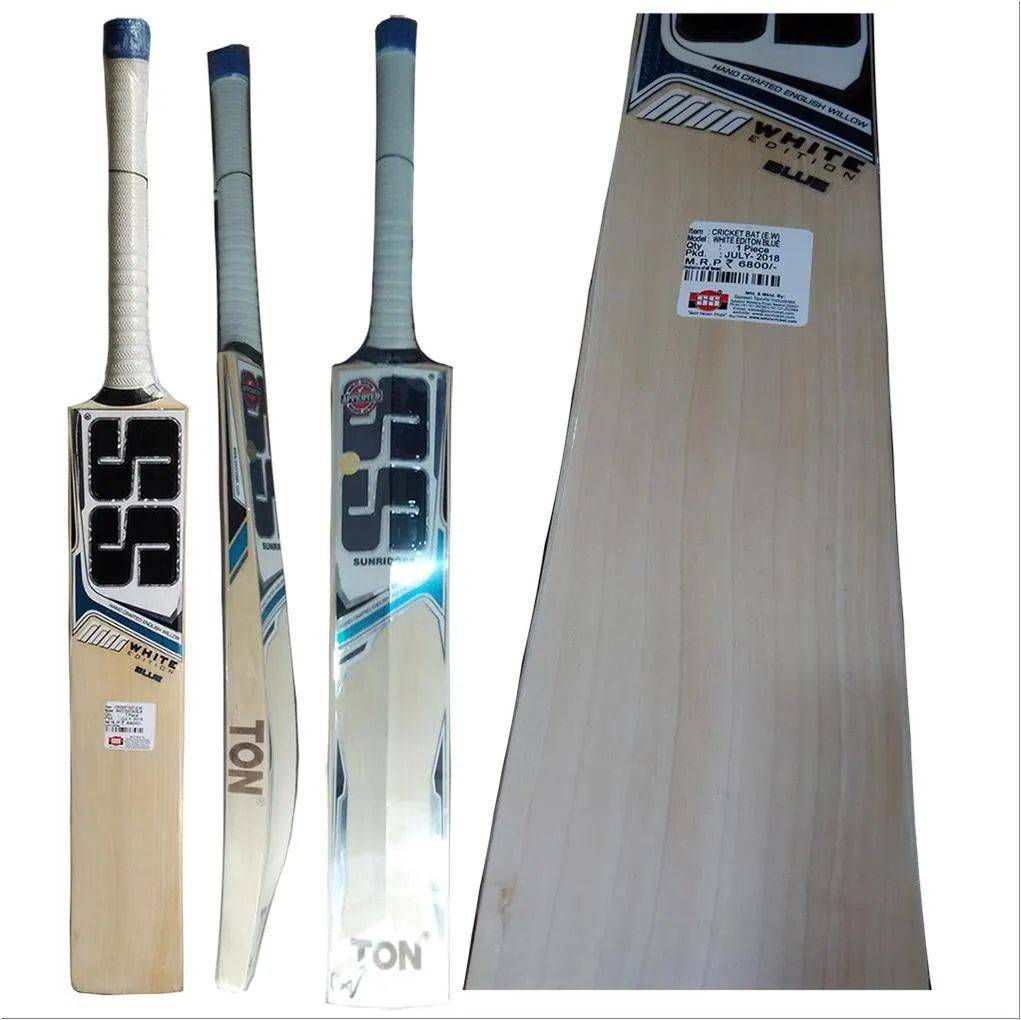 SS White Edition Blue English Willow Cricket Bat