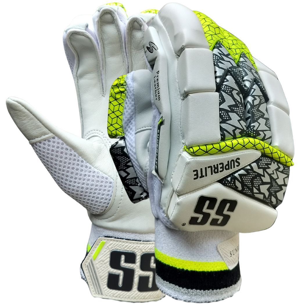SS Superlite Cricket Batting Gloves White,Black and Green