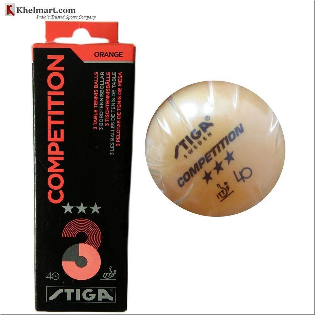 Set of 12 Stiga Competition Table Tennis Ball Orange