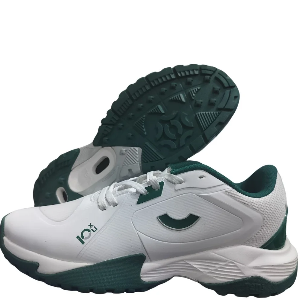 Tenxu ALL-ROUNDER Rubber Cricket Shoes White Green Colour