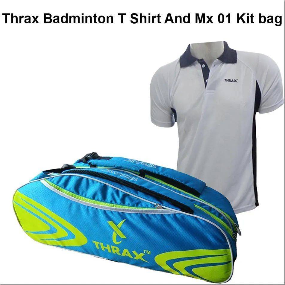 Thrax Badminton T Shirt And Thrax MX01 Sky Blue and Lime
