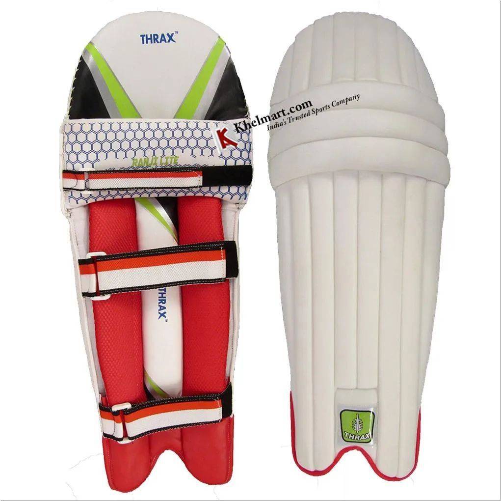 Thrax Moulded RanjiLite Cricket Batting Pads White Red