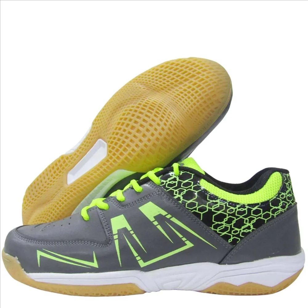 Thrax Court Power 777 Badminton Shoes Gray Lime
