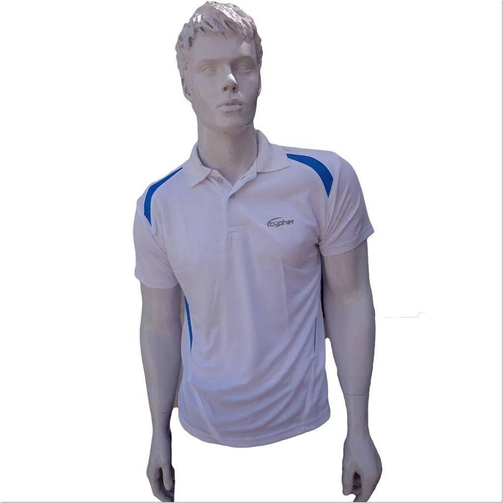Thrax Cypher Badminton T Shirt color Neck with Half sleeve white Size Medium