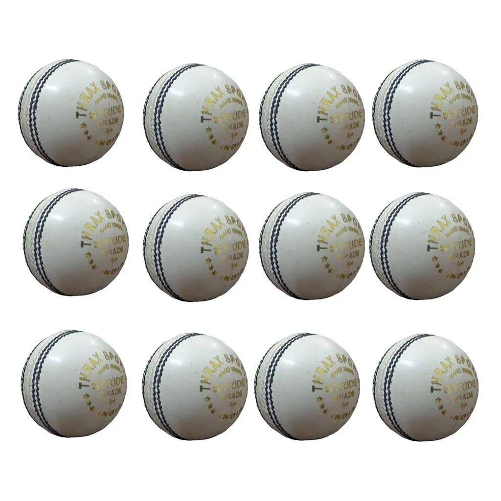Thrax Stride White Cricket Balls 12 Ball Set