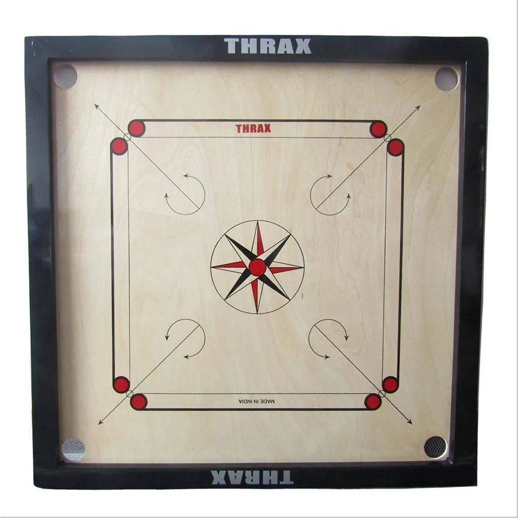 Thrax Elite Carrom Board Full Size with Coins and Striker
