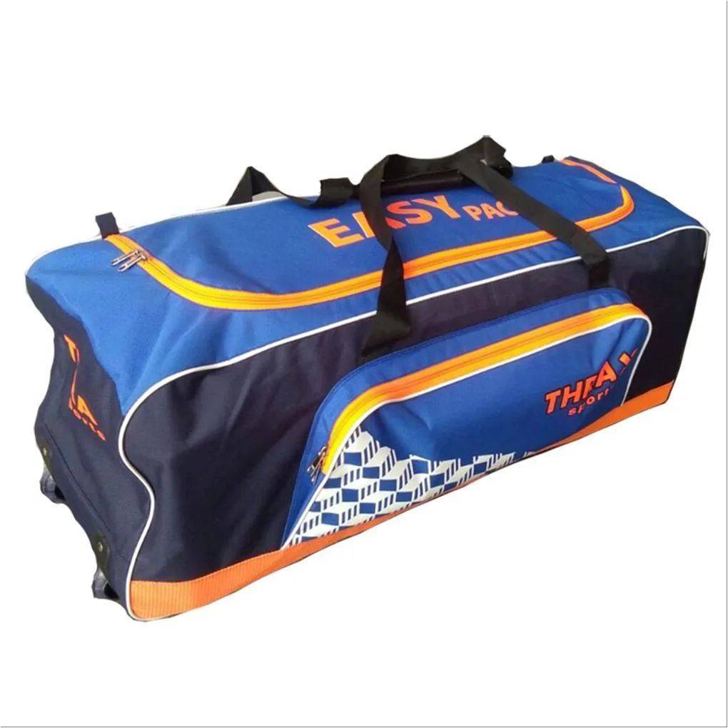 Thrax Ezy Pack Wheel Cricket Kit Bag Blue and Orange