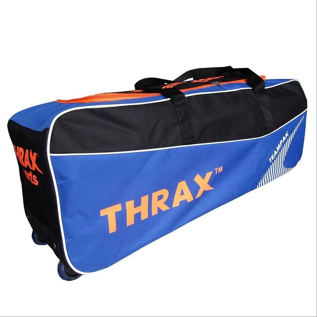 Thrax Teampak Wheel Cricket Kit Bag Orange and Blue