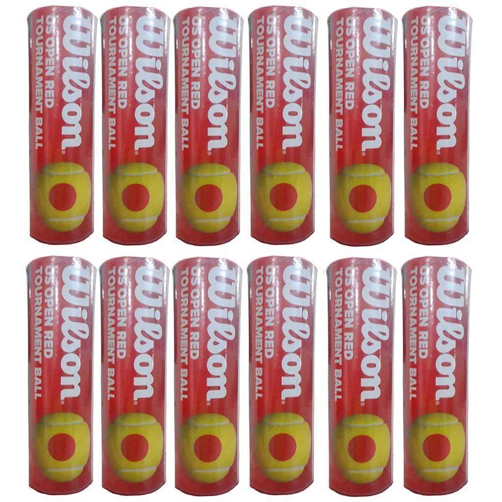 Wilson US Open Tennis Ball 12 Cans Red