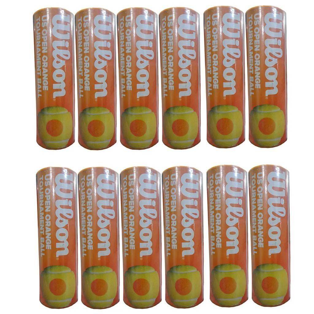 Wilson US Open Tennis Ball 12 Cans Orange