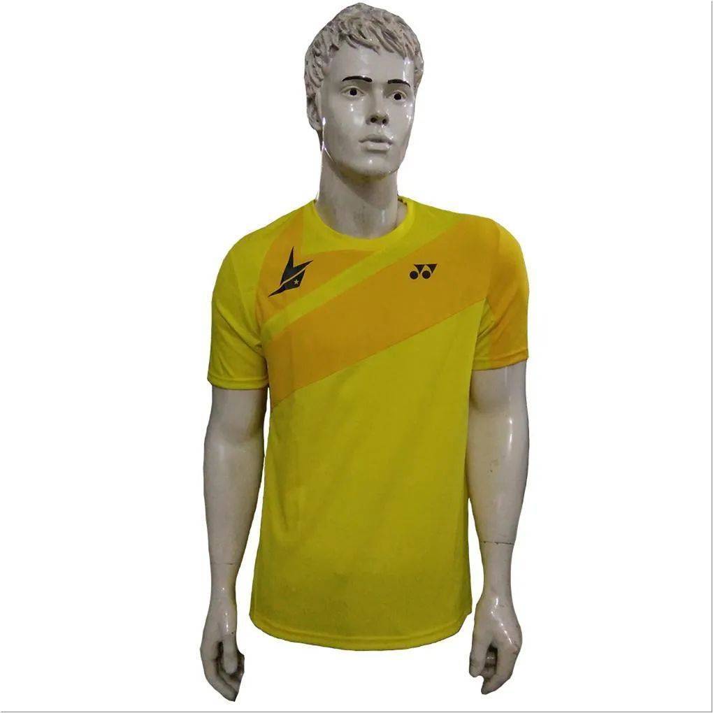 YONEX RM S092 1000S LD216 SR Badminton T Shirt Blazing Yellow Round Neck Size Large
