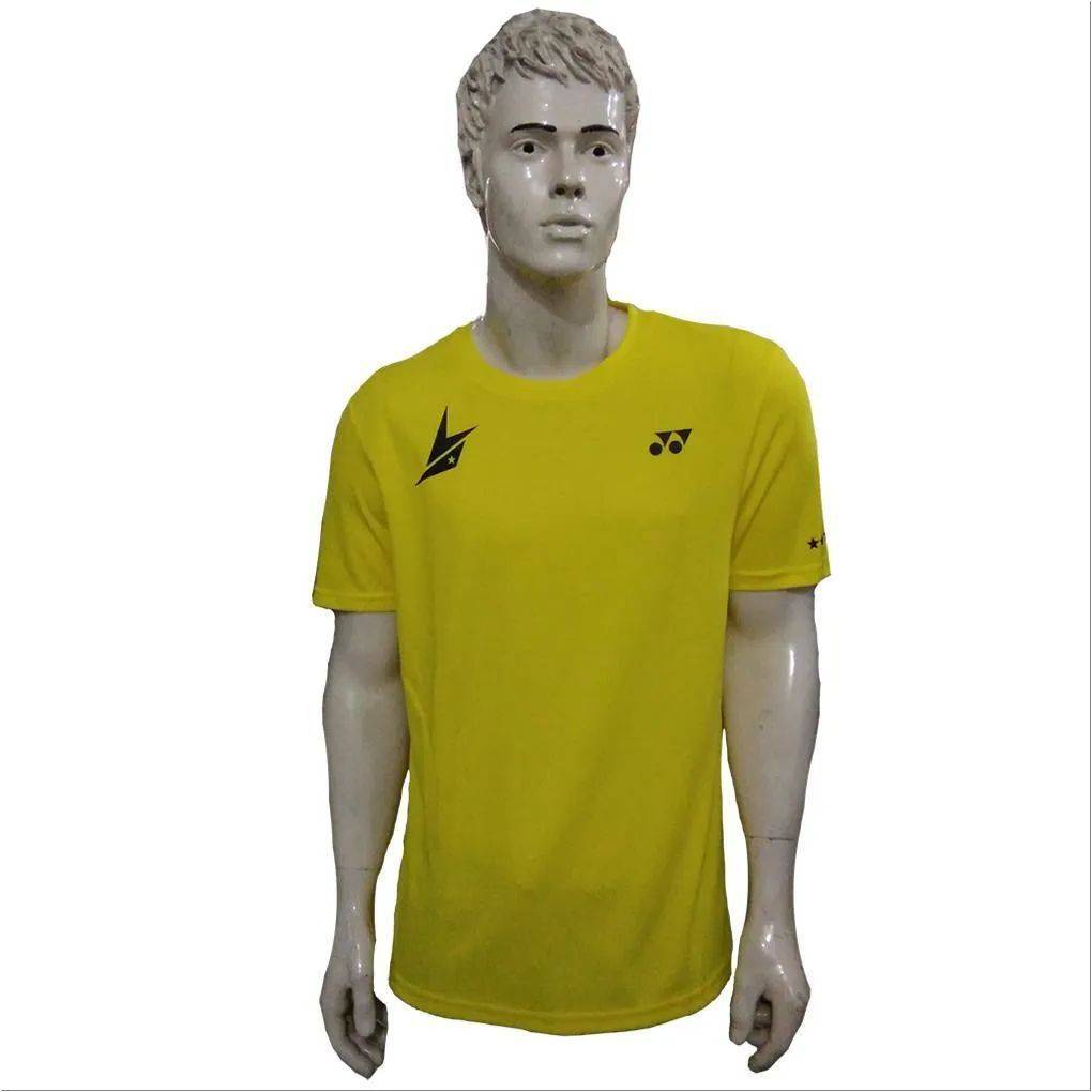YONEX RM S092 16004 LD216 SR Badminton T Shirt Blazing Yellow Round Neck Size XL