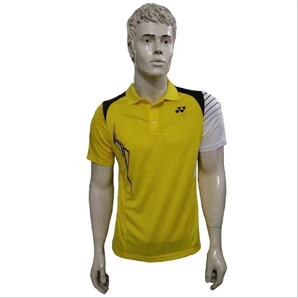 YONEX PM 19 12087 26B16 SR Badminton T Shirt Yellow Color Neck Size Medium