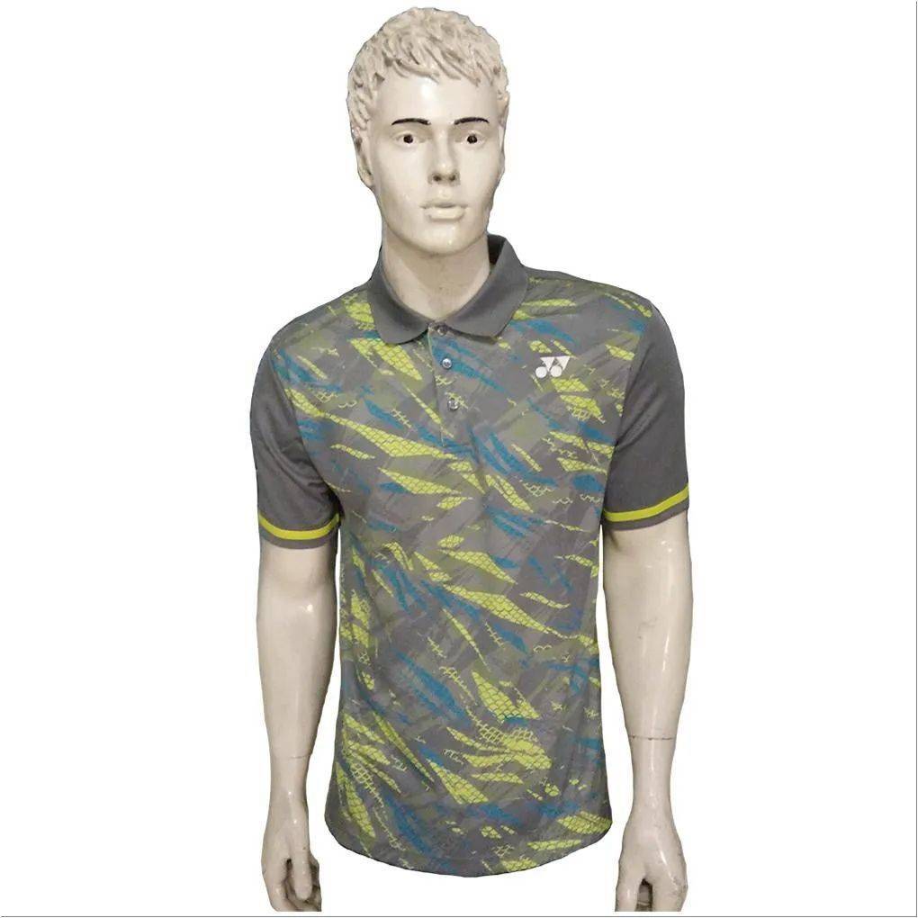 YONEX PM G017 852 27T 16 S Badminton T Shirt Charcoal Gray Color Neck Size Medium