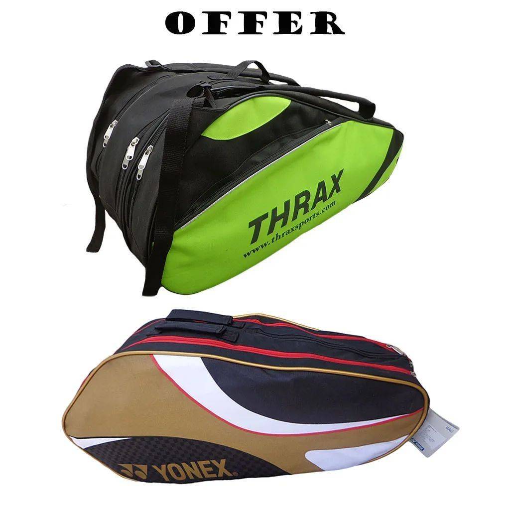 Offer on YONEX SUNR 8026 Badminton Kit Bag and Thrax Edition Badminton Kit Bag