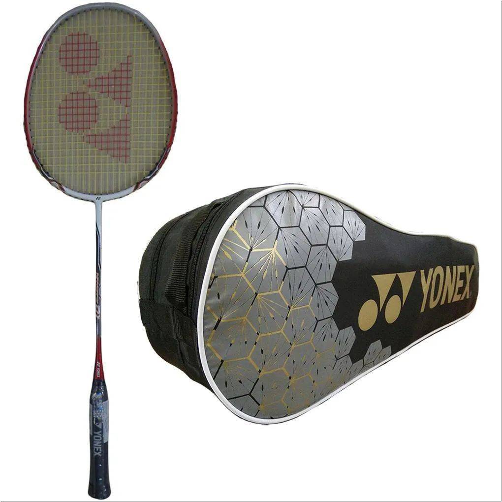 Yonex NanoRay D1 Badminton Racket And YONEX SUNR 1005 PRM Badminton Kit Bag Black and Silver