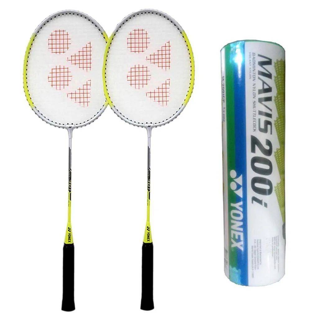 Set of 2 Yonex GR 301 Racket and 6 Mavis 200i Shuttlecock